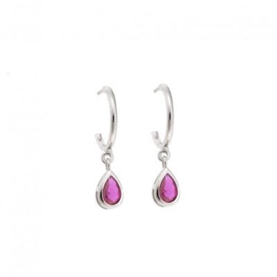Earrings Lilies silver 925, teardrop stone
