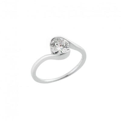 Δαχτυλίδι  Ασήμι 925° Μονόπετρο