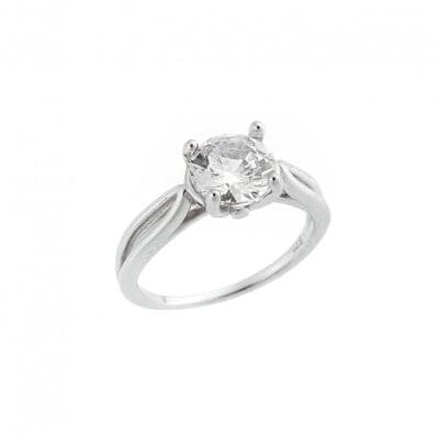 Δαχτυλίδι  Ασήμι 925° Μονόπετρο