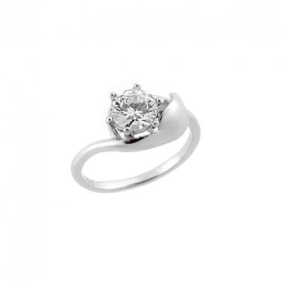Δαχτυλίδι  Ασήμι 925° Μονόπετρο