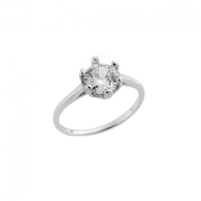 Δαχτυλίδι  Ασήμι 925° Μονόπετρο