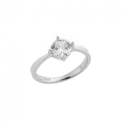 Δαχτυλίδι  Ασήμι 925° Μονόπετρο