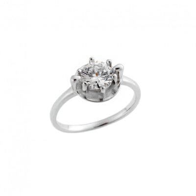 Δαχτυλίδι  Ασήμι 925° Μονόπετρο