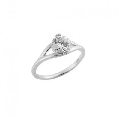 Δαχτυλίδι  Ασήμι 925° Μονόπετρο