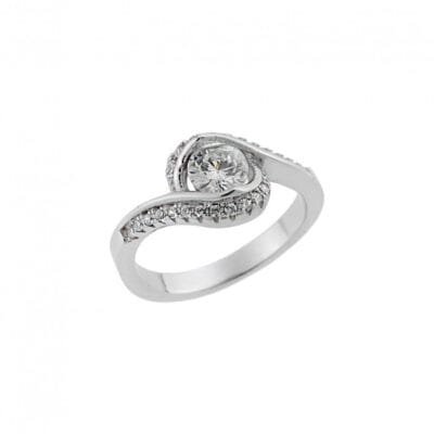 Δαχτυλίδι  Ασήμι 925° Μονόπετρο