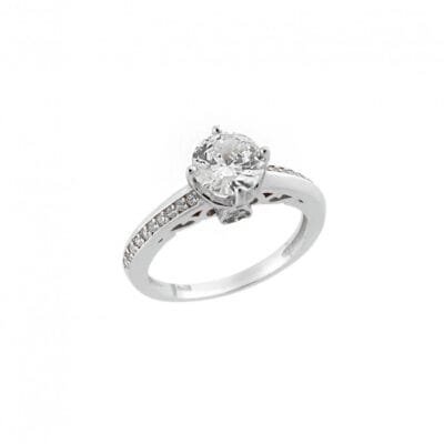 Δαχτυλίδι  Ασήμι 925° Μονόπετρο