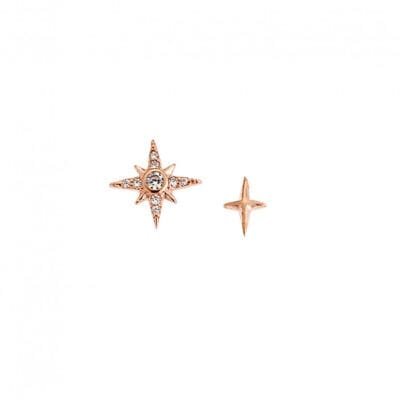 Earrings Silver 925° Star studs with white zircon