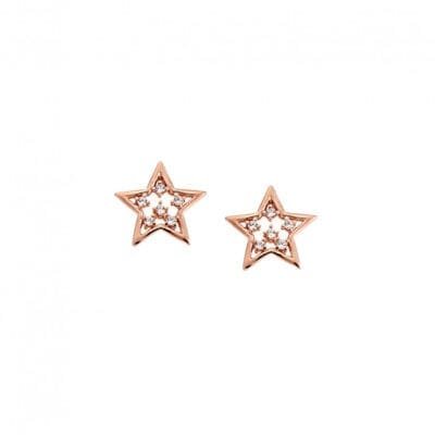 Earrings Silver 925° Star studs with white zircon