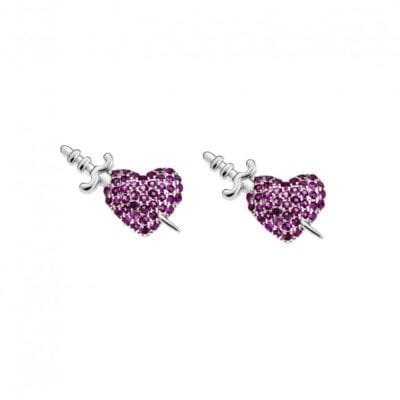 Silver earrings 925° with heart