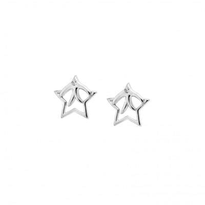 Women's earrings silver 925, with star design