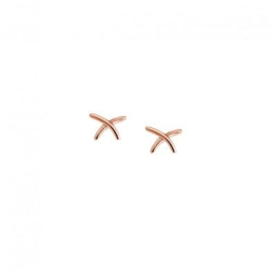 Women's pink gold plated silver earrings 925