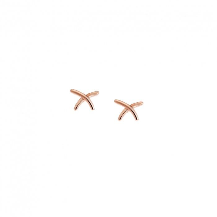 Women's pink gold plated silver earrings 925
