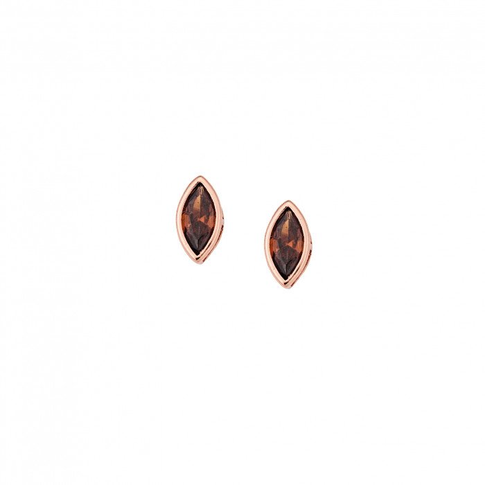 Silver 925 Rose Gold Plated Silver leaf earrings 925 Rose Gold Plated