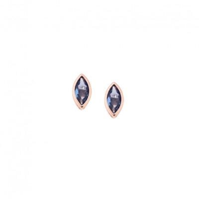 Silver 925 Rose Gold Plated Silver leaf earrings 925 Rose Gold Plated