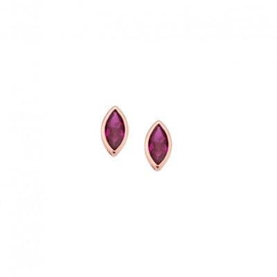 Silver 925 Rose Gold Plated Silver leaf earrings 925 Rose Gold Plated