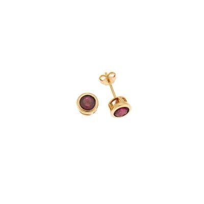 Σκουλαρίκια  Ασήμι 925°  Καρφωτά μονόπετρο με φούξια ζιργκόν