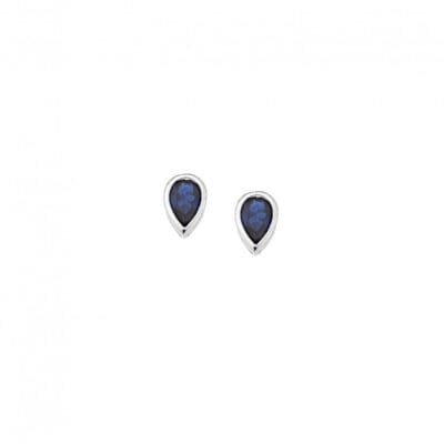 Earrings Silver 925° Nails with teardrop and zircon in silver color