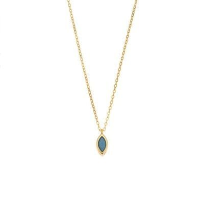 Pendant Silver 925° Sheet necklace with turquoise zircon