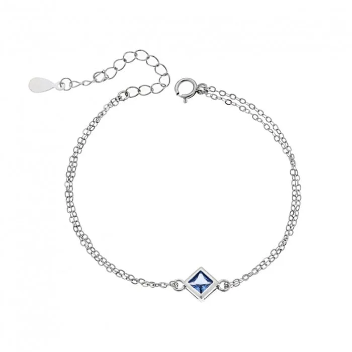 Bracelet Silver 925° diamond shape with zircon in silver color