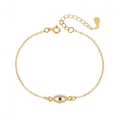 Βραχιόλι Ασήμι 925° με ματάκι με ζιργκόν