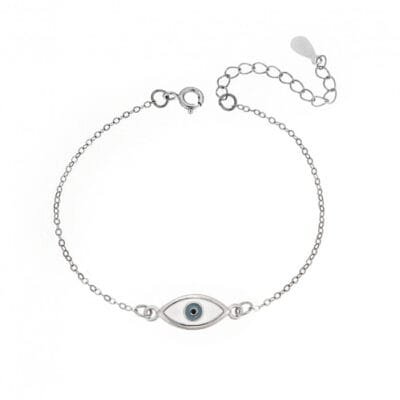 Βραχιόλι Ασήμι 925° με ματάκι με σμάλτο