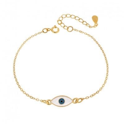 Βραχιόλι Ασήμι 925° με ματάκι με σμάλτο