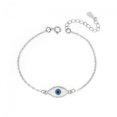 Silver bracelet 925, eye with enamel