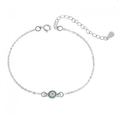 Bracelet Silver 925° target peephole with zircon stones