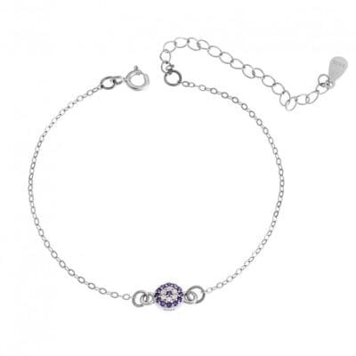 Bracelet Silver 925° target peephole with zircon