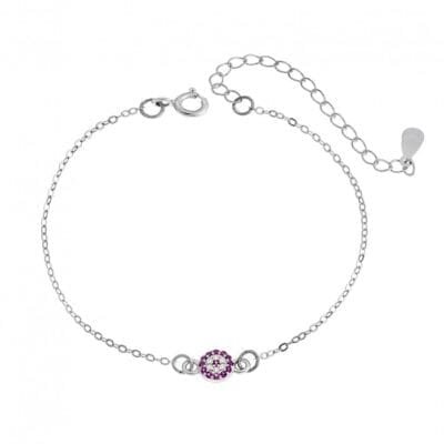 Bracelet Silver 925° target peephole with zircon