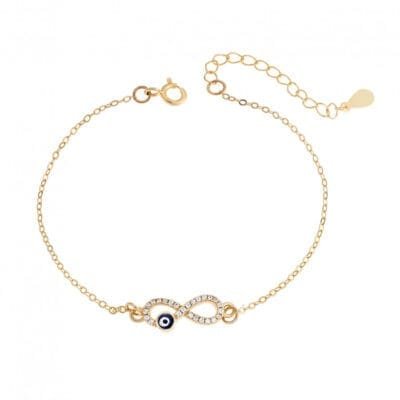Bracelet Silver 925° Infinity peephole with zircon