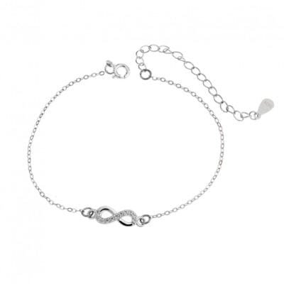 Bracelet Silver 925° infinity with zircon