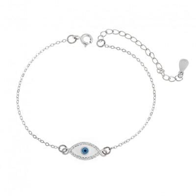 Bracelet Silver 925° Peephole with zircon stones