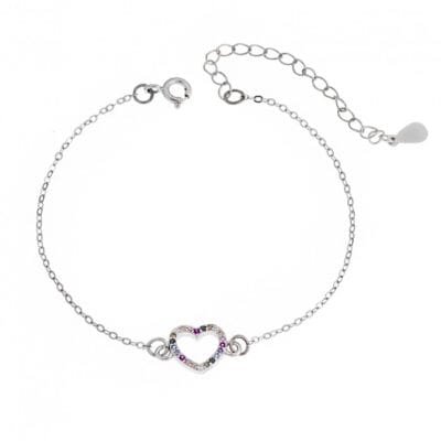Bracelet Silver 925° heart with zircon