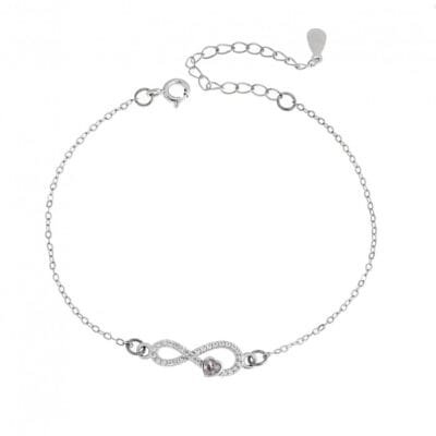 Bracelet Silver 925° infinite heart with zircon
