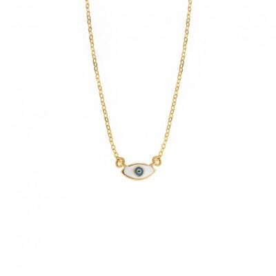 Κολιέ  Ασήμι 925° Μενταγιόν με   Ματάκι με σμάλτο
