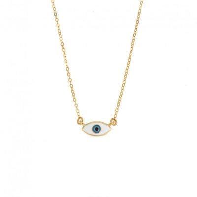 Κολιέ  Ασήμι 925° Μενταγιόν με   Ματάκι με σμάλτο
