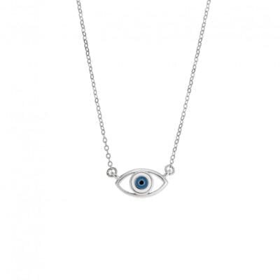 Κολιέ  Ασήμι 925° Μενταγιόν με  Ματάκι με σμάλτο