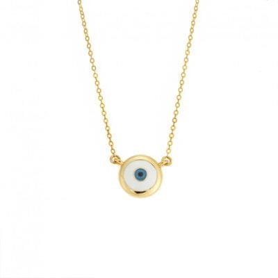 Κολιέ  Ασήμι 925° Μενταγιόν με   Ματάκι με σμάλτο
