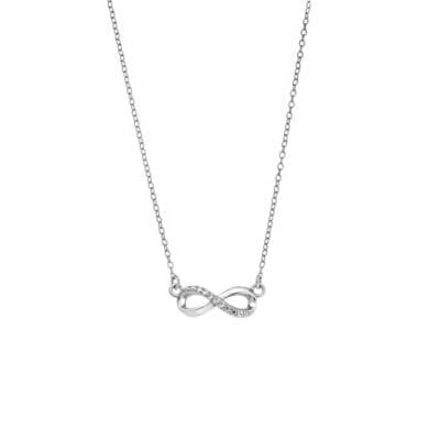 Silver necklace 925, Infinity with cubic zirconia