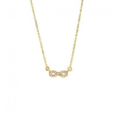 Κολιέ Ασήμι 925° Μενταγιόν με   Άπειρο με ζιργκόν