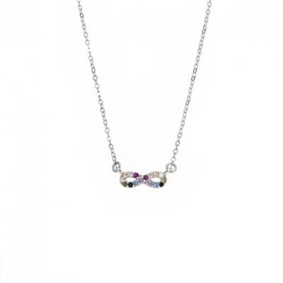 Silver necklace 925, Infinity with cubic zirconia