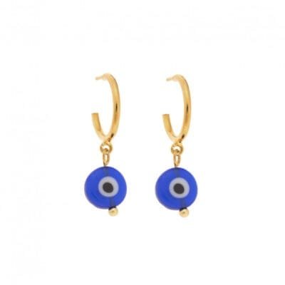 Earrings Silver 925 Pendant with ring and peephole in gold color