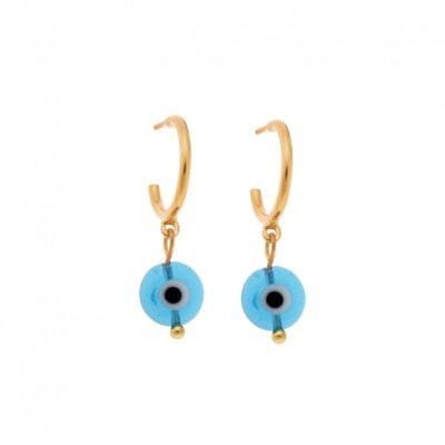 Gold plated silver earrings, gold plated silver 925, eyes