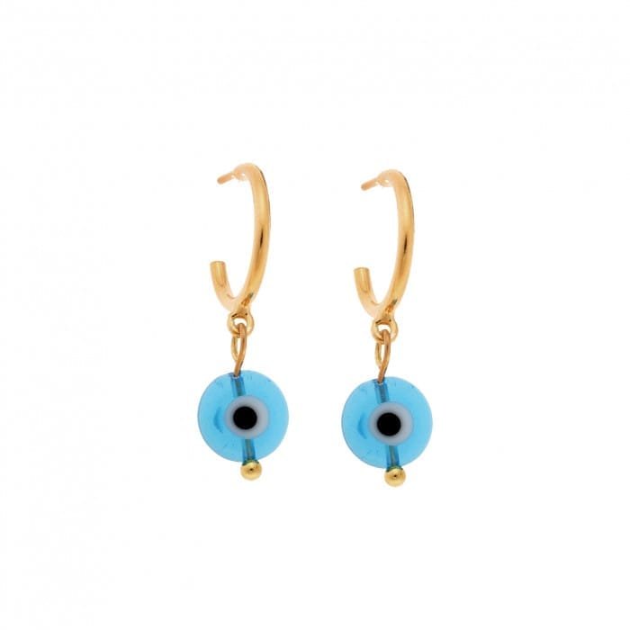 Gold plated silver earrings, gold plated silver 925, eyes