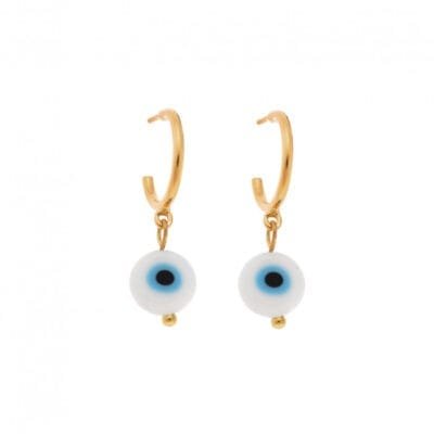 Gold plated silver earrings, gold plated silver 925, eyes
