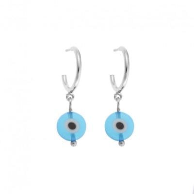 Earrings Hoops silver 925, eyes