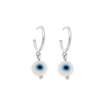 Earrings Hoops silver 925, eyes