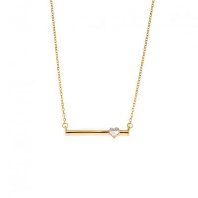 Κολιέ  Ασήμι 925° Μενταγιόν με  καρδούλα με λευκό ζιργκόν