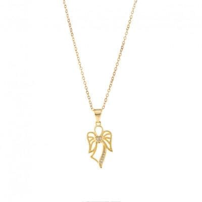 Pendant Silver 925° Pendant with angel heart with white zircon
